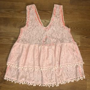 Free People tiered lace tank top